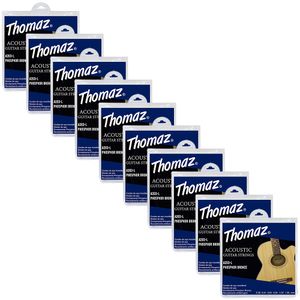 Kit 10 Encordoamentos Violão Aço 012 Phosphor Bronze 203L Thomaz