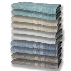 10 Toalhas Super Felpudas Grande e Grossa 80x150 2 Cinza 2 Azul 2 Branco 2 Bege 2 Verde