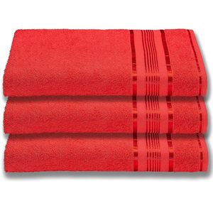 3 Toalhas Plus Size Grossa e Macia 80x180 Vermelho