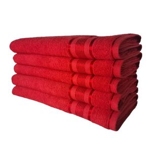 5 Toalhas Plus Size Grossa e Macia 80x180 Vermelho