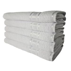 Kit 05 Toalha de Banho Super Gigante Egito Abraça Corpo Branco