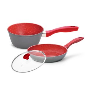 Panelas Sauce e Sauté Petit com Tampa de Vidro Ichef Vermelha 20cm | Polishop