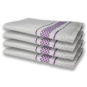 4 Panos de Prato Atoalhado Felpudo 370g/m² Premium Roxo