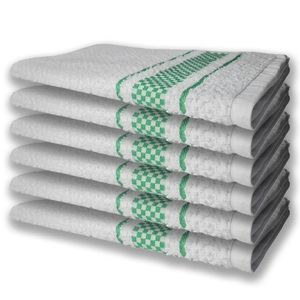 6 Panos de Prato Atoalhado Felpudo 370g/m² Premium Verde