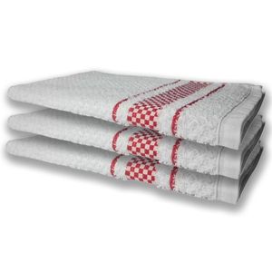 3 Panos de Prato Atoalhado Felpudo 370g/m² Premium Vermelho