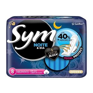 Absorvente Noite Dia Suave com Abas Sym 8UN