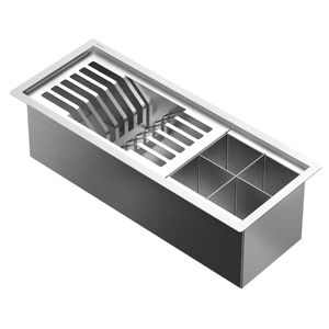 Canal Organizador de Cozinha Docol 45cm em Aço Inox com 2 Módulos