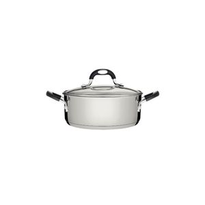 Caçarola Tramontina Astro Rasa Aço Inox Tampa de Vidro 16 cm 1,4 Litros