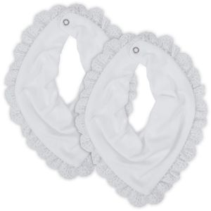 Kit Com 2 Babadores Bebê Bandana Provençal Branco - Hug