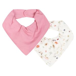 Kit Com 2 Babadores Bebê Bandana Blossom Rosa - Hug