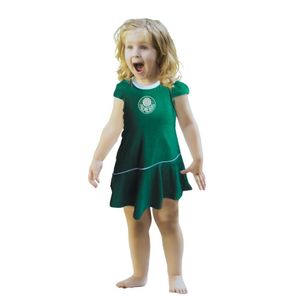 Vestido Bebê ao Infantil Palmeiras Verde Onda Oficial