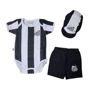 Uniforme Bebê Santos Body Shorts e Boné Oficial