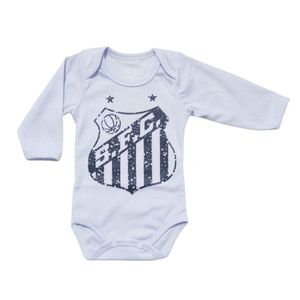 Body Bebê Santos Manga Longa Branco Oficial