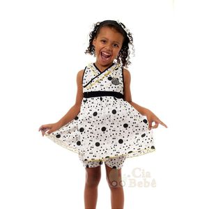 Vestido Bebê Infantil Santos com Shorts e Tiara Oficial