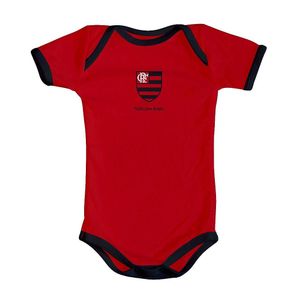 Body Bebê Flamengo Curto Vermelho Oficial - Torcida Baby