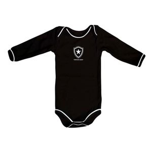 Body Botafogo Manga Longa Preto Oficial