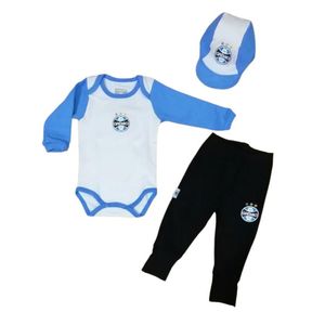 Kit Bebê Grêmio Conjunto Com Body Calça e Boné Oficial