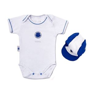 Kit Bebê Cruzeiro com Body e Boné Oficial