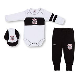 Conjunto Longo Corinthians Body com Boné Oficial