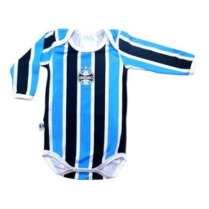 Body Bebê Grêmio Campo Listrado Longo Oficial