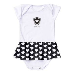 Body Vestido Botafogo Corações Torcida Baby