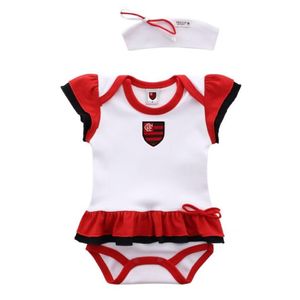 Body Vestido Bebê Flamengo Com Tiara Oficial
