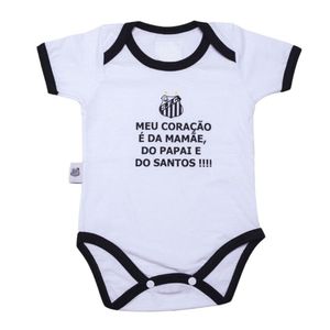 Body Meu Coração é Santos Unissex Oficial