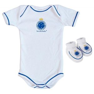 Body e Pantufa Cruzeiro Branco Torcida Baby