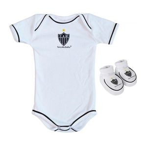 Body e Pantufa Atlético MG Branco - Torcida Baby