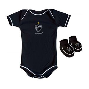 Body e Pantufa Atlético MG Preto Torcida Baby