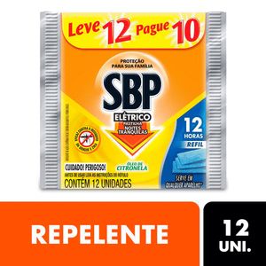 Refil para Repelente Elétrico Pastilha Citronela SBP Pacote com 12 unidades