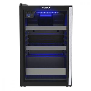 Cervejeira Porta Invertida Venax 82 Litros Blue Light Preto Fosco EXPVQBL100 - 220V