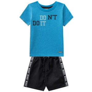 Conjunto Infantil Menino Camiseta E Bermuda Sarja