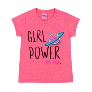 Blusa Infantil Menina Serelepe Rosa Neon