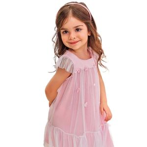 VESTIDO INFANTIL EM CETIM E TULE FESTA KUKIÊ