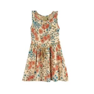 Vestido Infantil Menina Florido Com Cinto Em Cordão Lurex