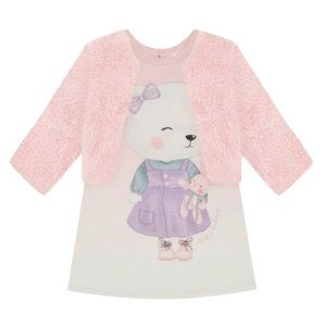 Conjunto Infantil Vestido ThermoSkin Bolero Pelo Kukiê