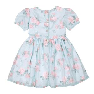 Vestido Infantil Estampado Princesa Azul Claro Paraíso