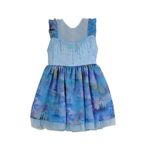 Vestido Infantil Menina Com Estampa De Castelo