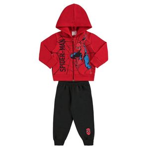 Conjunto Longo Moletinho Bebê Homem Aranha Marlan Vermelho