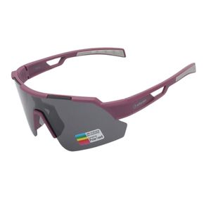 OCULOS CICLISMO BIKE LENTE POLARIZADA ROXO e CINZA ELLEVEN