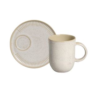 Kit Canecas Coup Stoneware com Pires Latte 330ML