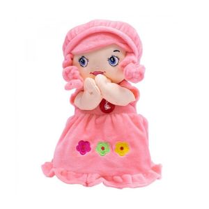 Boneca De Pano Que Reza Vestido Rosa 24cm
