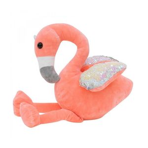 Pelúcia Flamingo Rosa Asas Lantejoulas 28cm