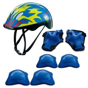 Kit De Proteção Com Capacete Chamas Azul Zippy Mimo Style 6653