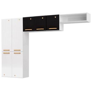 Cozinha 7 Portas Diamante Newsmart Telasul Branco/Preto