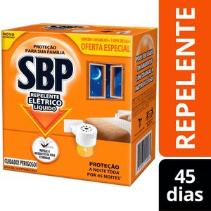 Repelente Elétrico Líquido SBP 45 Noites Novo Aparelho + Refil