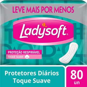 Protetor Diário Proteção Respirável Ladysoft Pacote com 80 Unidades