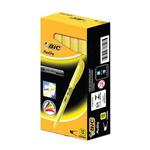 Marca Texto Brite Liner Amarelo Bic 12 unidades