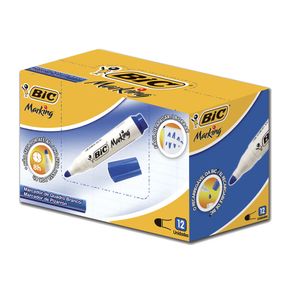 Pincel Quadro Branco Marking Azul Bic 12 unidades